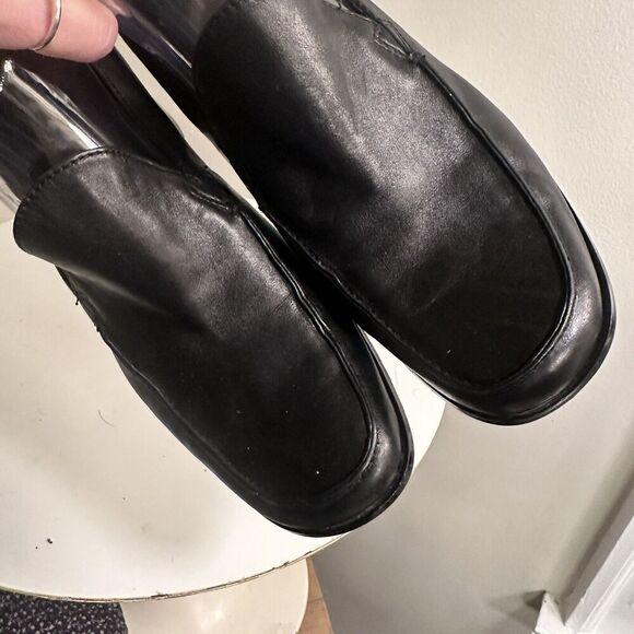 Apostrophe Tanner Black Leather Loafers Chunky Heeled 
 Sz 9 Y2K Academia Witchy - Picture 13 of 16